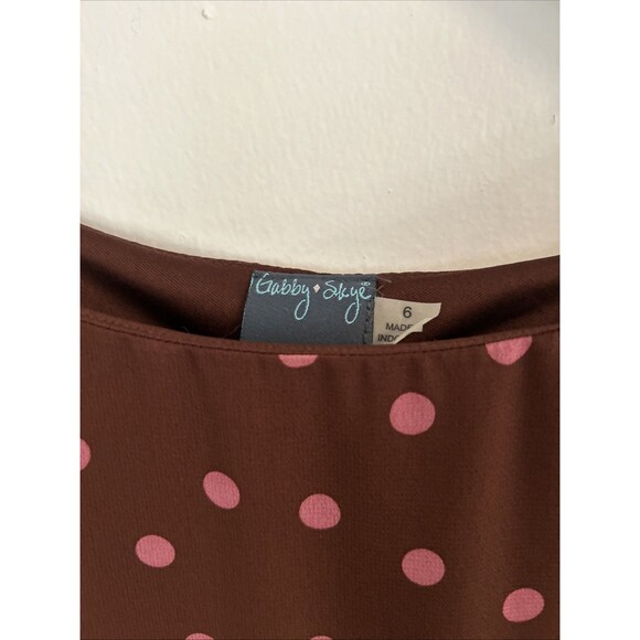 Women’s NWT Sz 6 Gabby Skye Women’s Polka Dot Longsleeve Dress - Picture 7 of 12